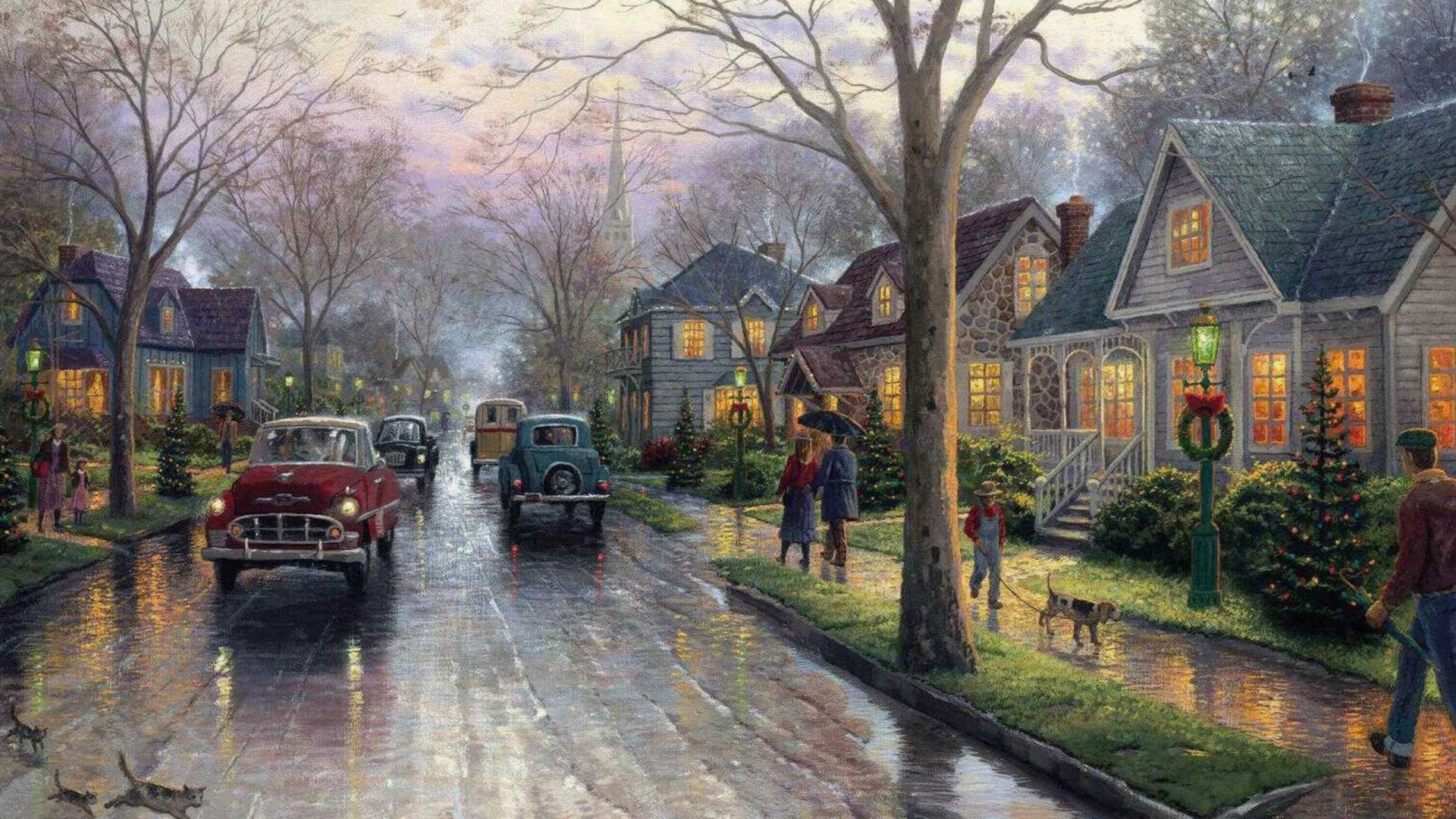 Christmas Retro Street Painting