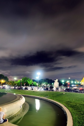 City Night Eiffel Tower Paris France