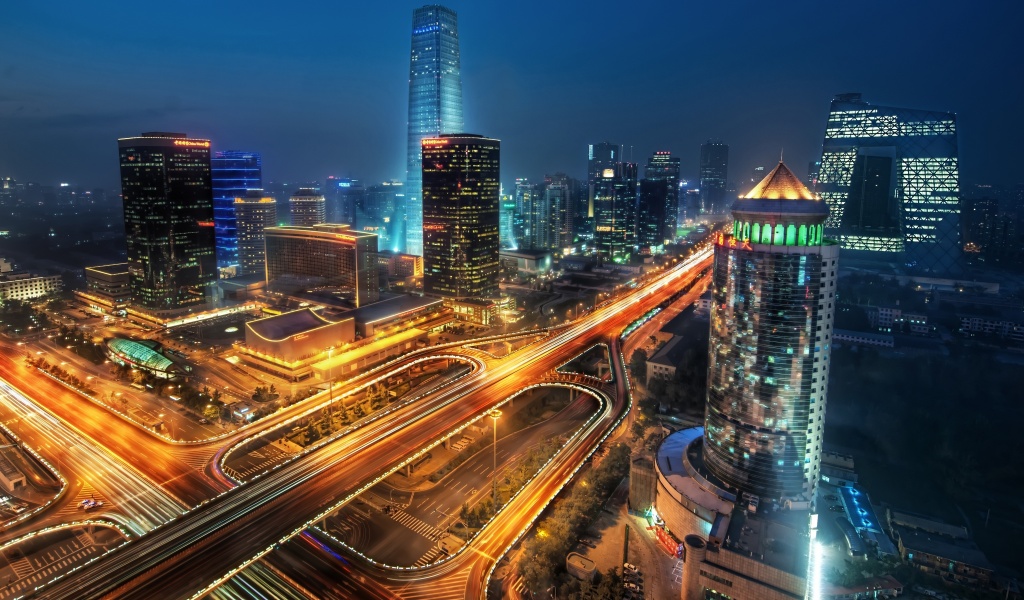 Cityscape Of Beijing On Night