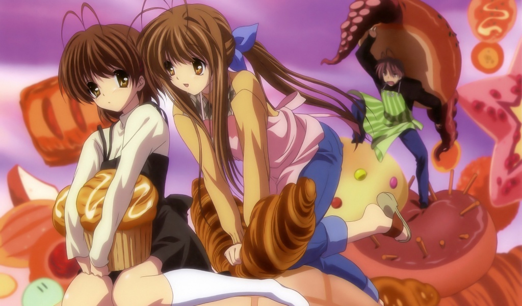 Clannad Girl Brunette Cake Anime