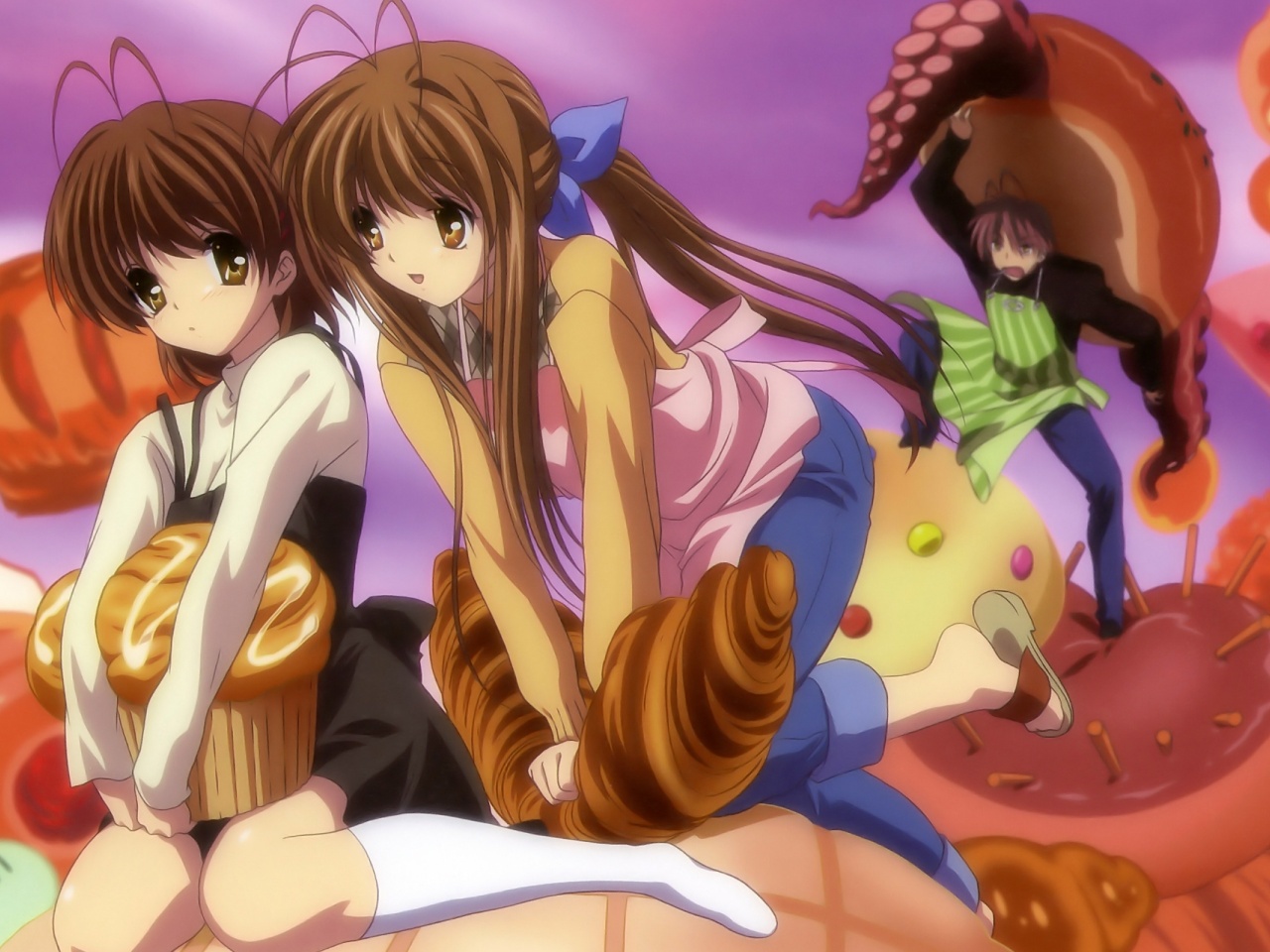 Clannad Girl Brunette Cake Anime