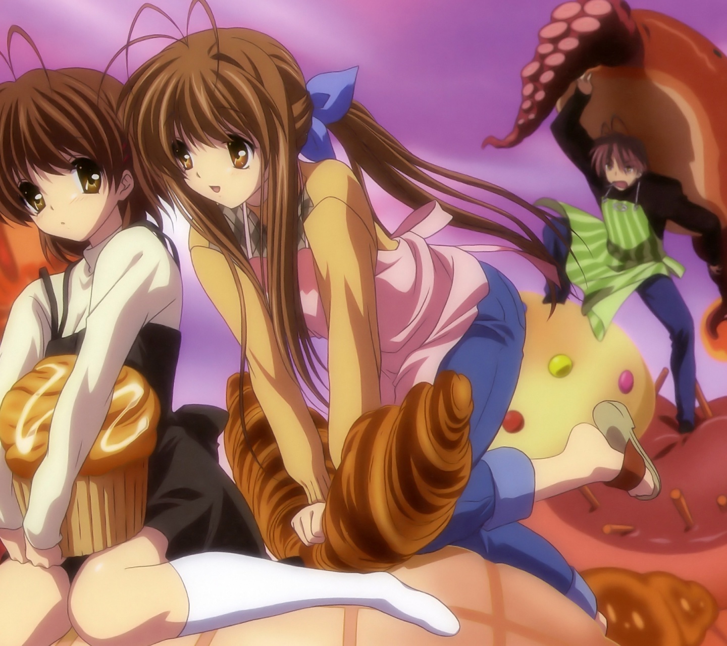 Clannad Girl Brunette Cake Anime