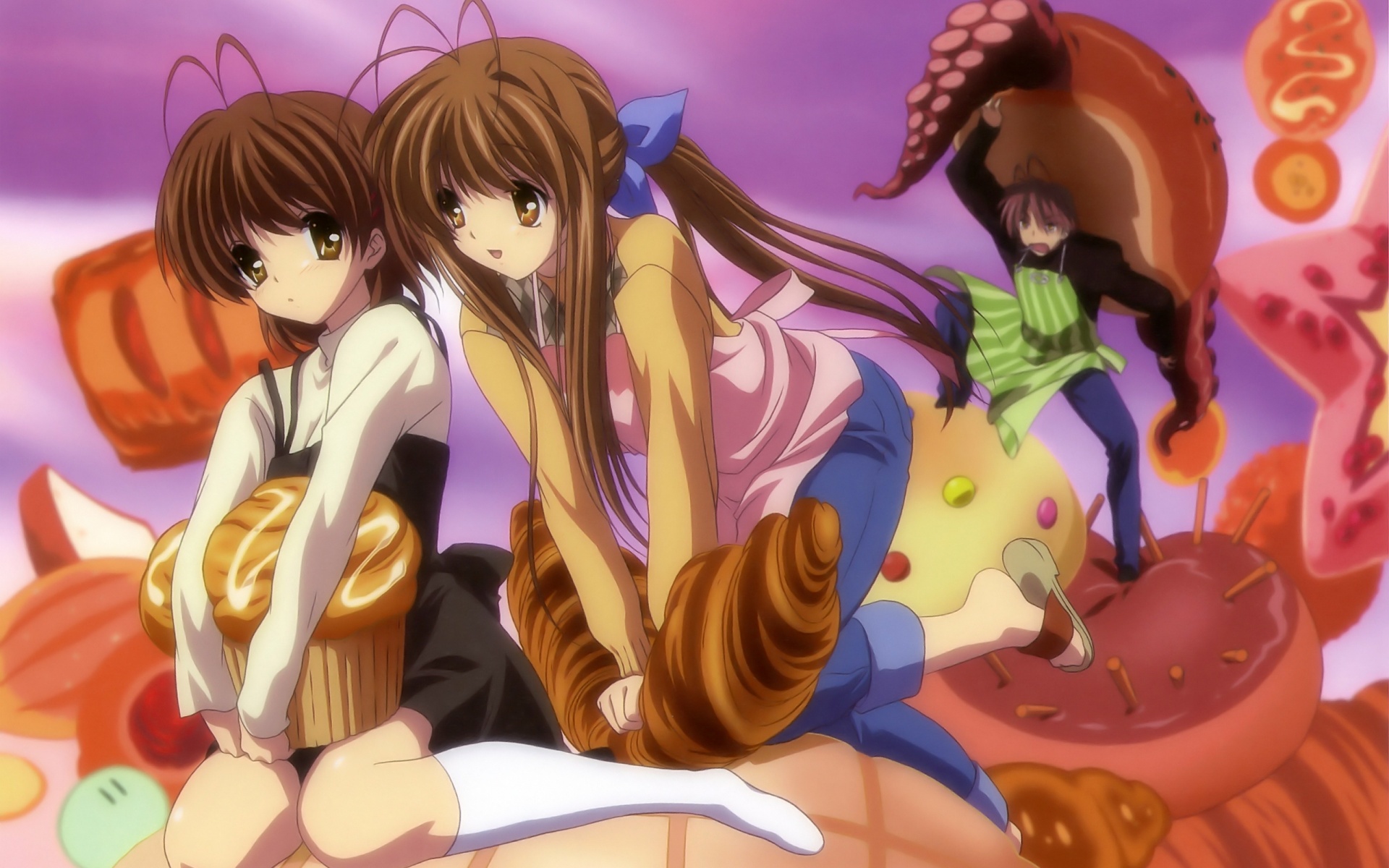 Clannad Girl Brunette Cake Anime