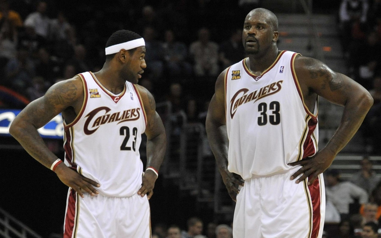 Cleveland Cavaliers Nba American Basketball Lebron James Shaquille O Neal