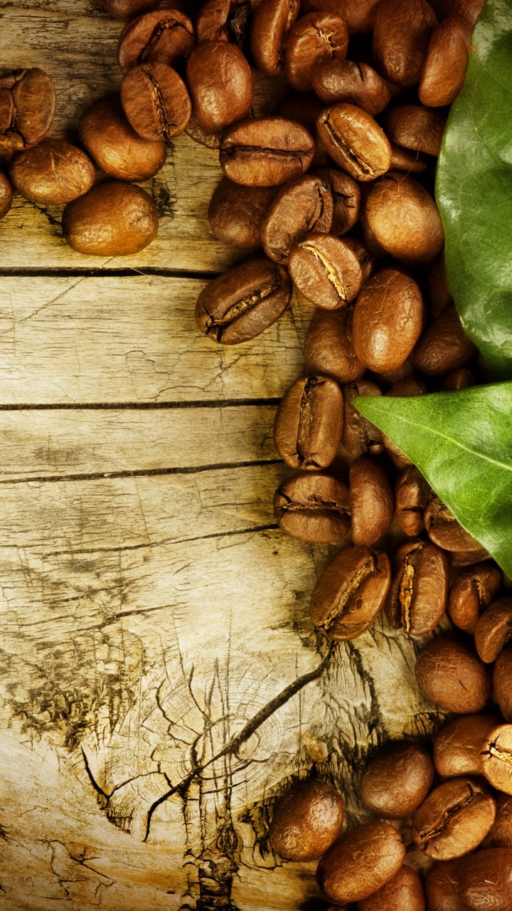 Coffee Beans And Leaves