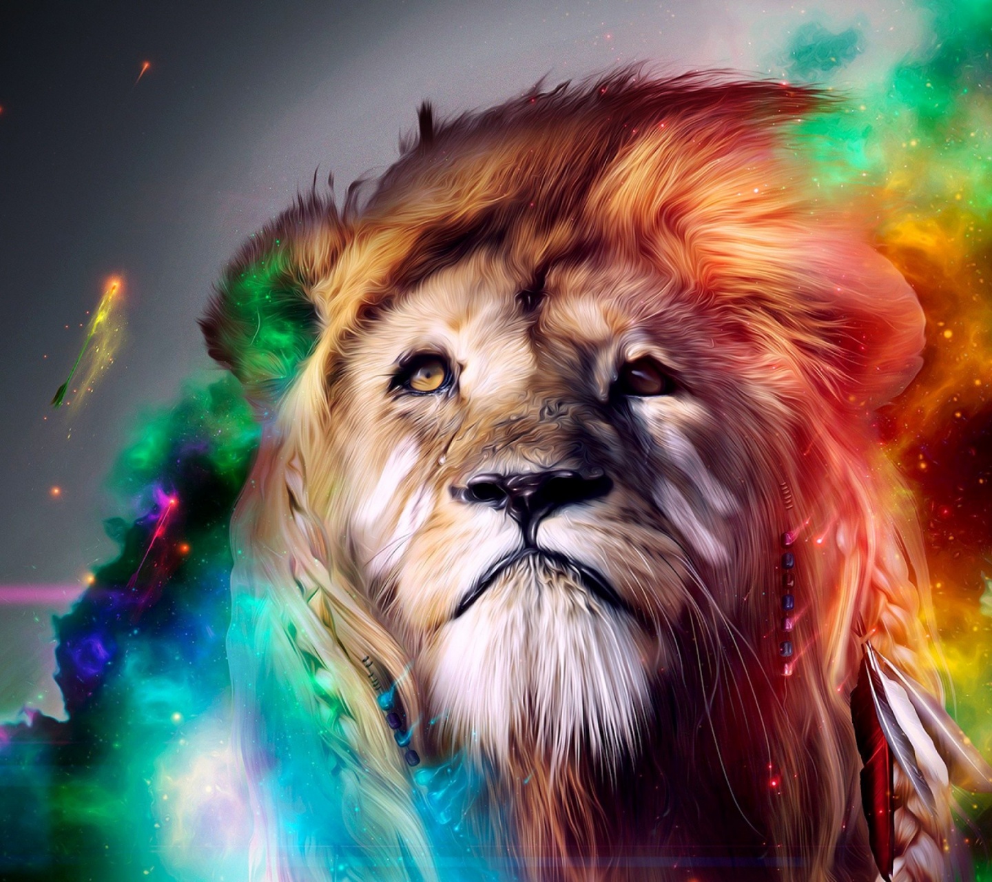 Colorful Abstract Art Lion