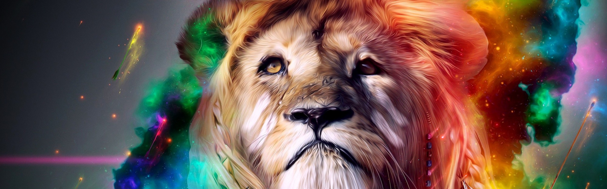 Colorful Abstract Art Lion