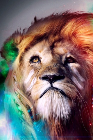 Colorful Abstract Art Lion