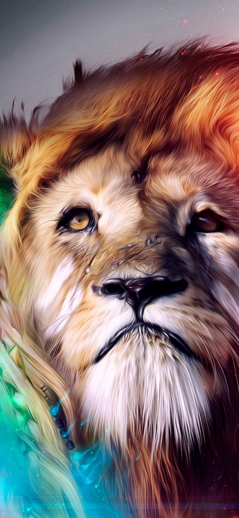 Colorful Abstract Art Lion