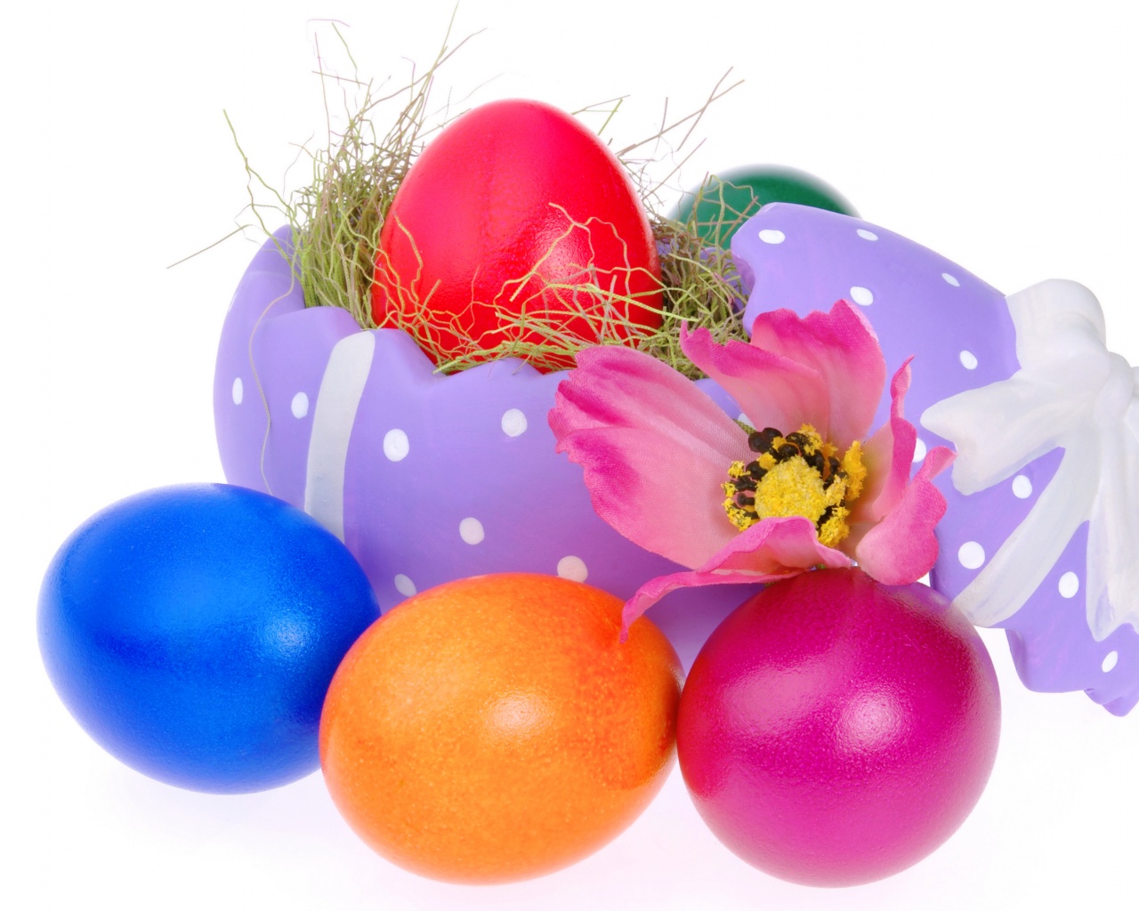 Colorful Easter Eggs And Decoration