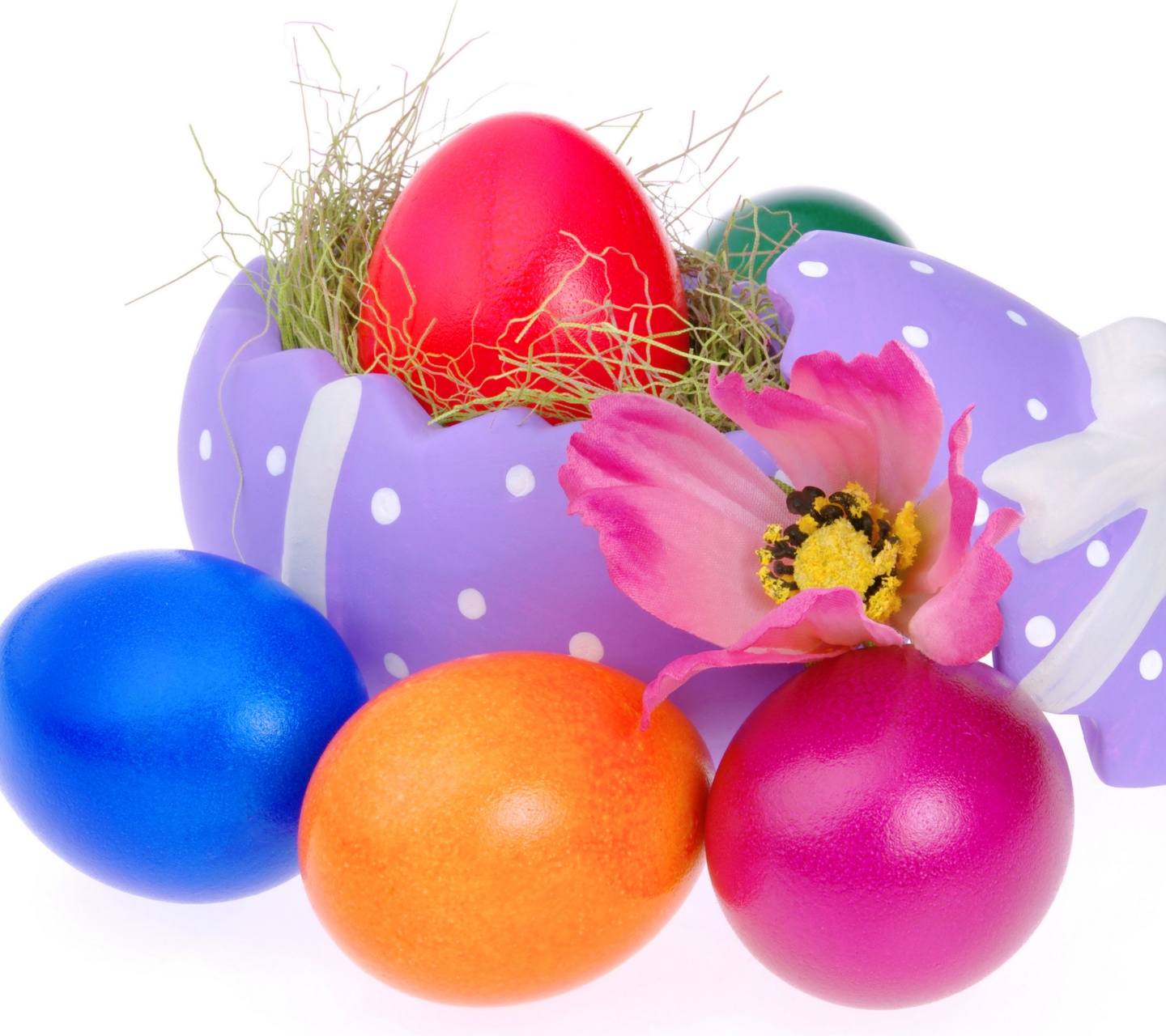 Colorful Easter Eggs And Decoration