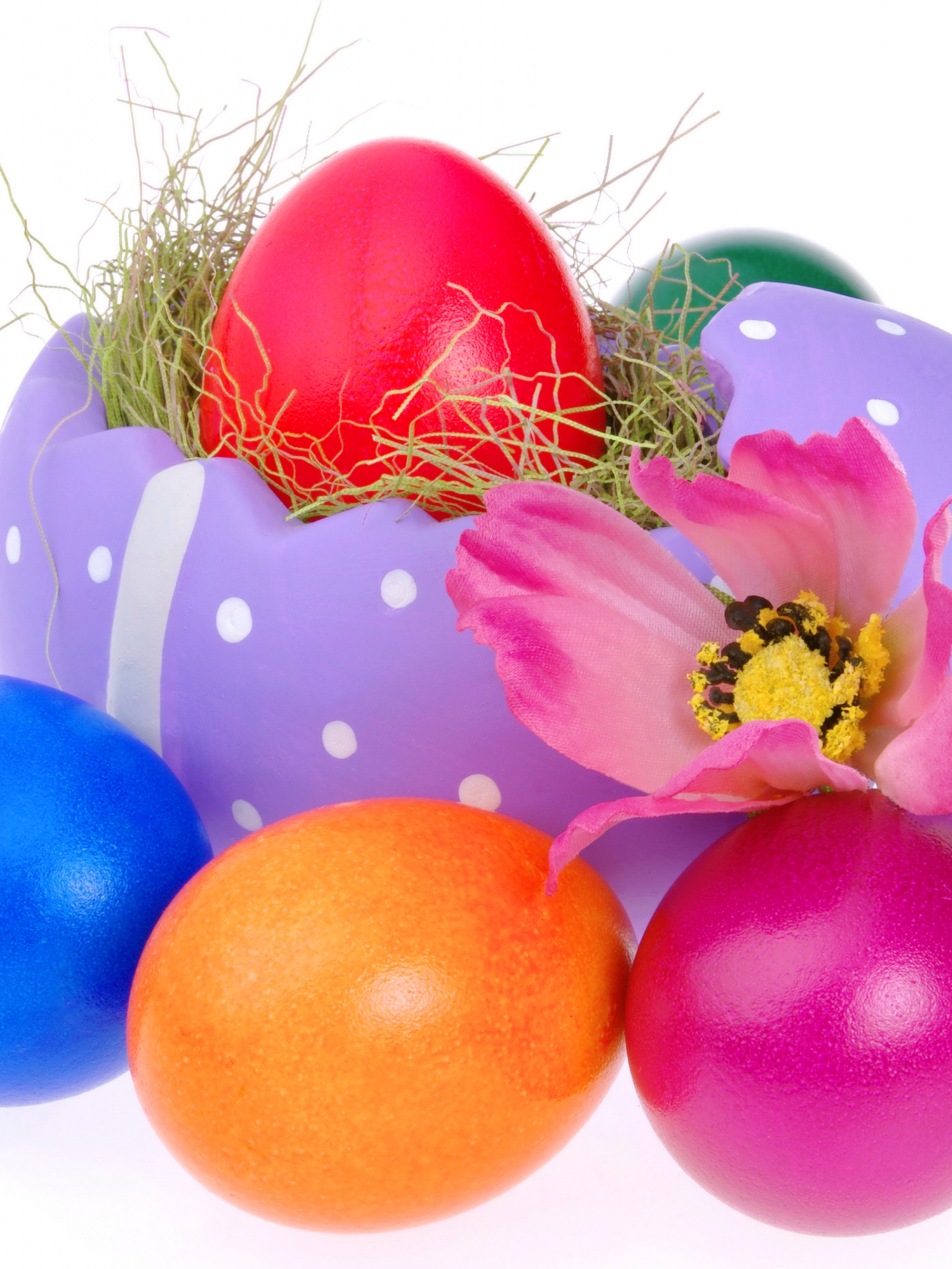 Colorful Easter Eggs And Decoration