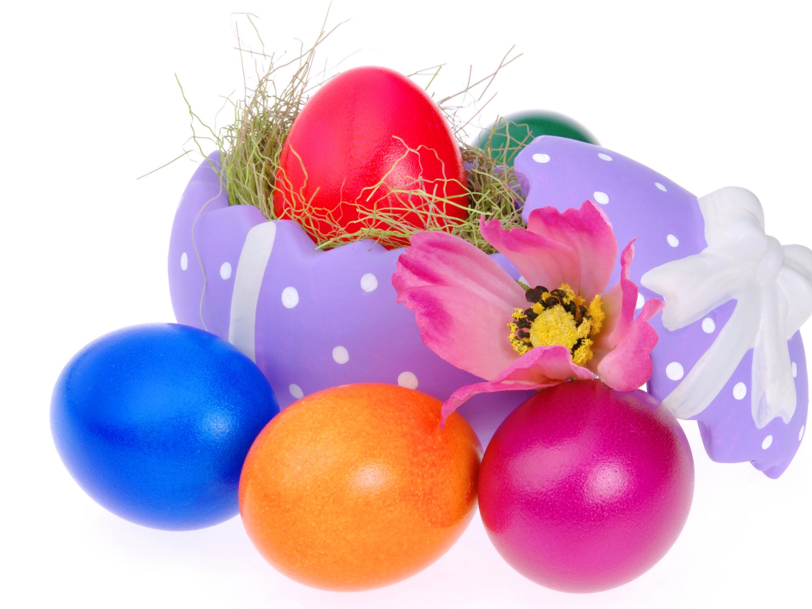 Colorful Easter Eggs And Decoration