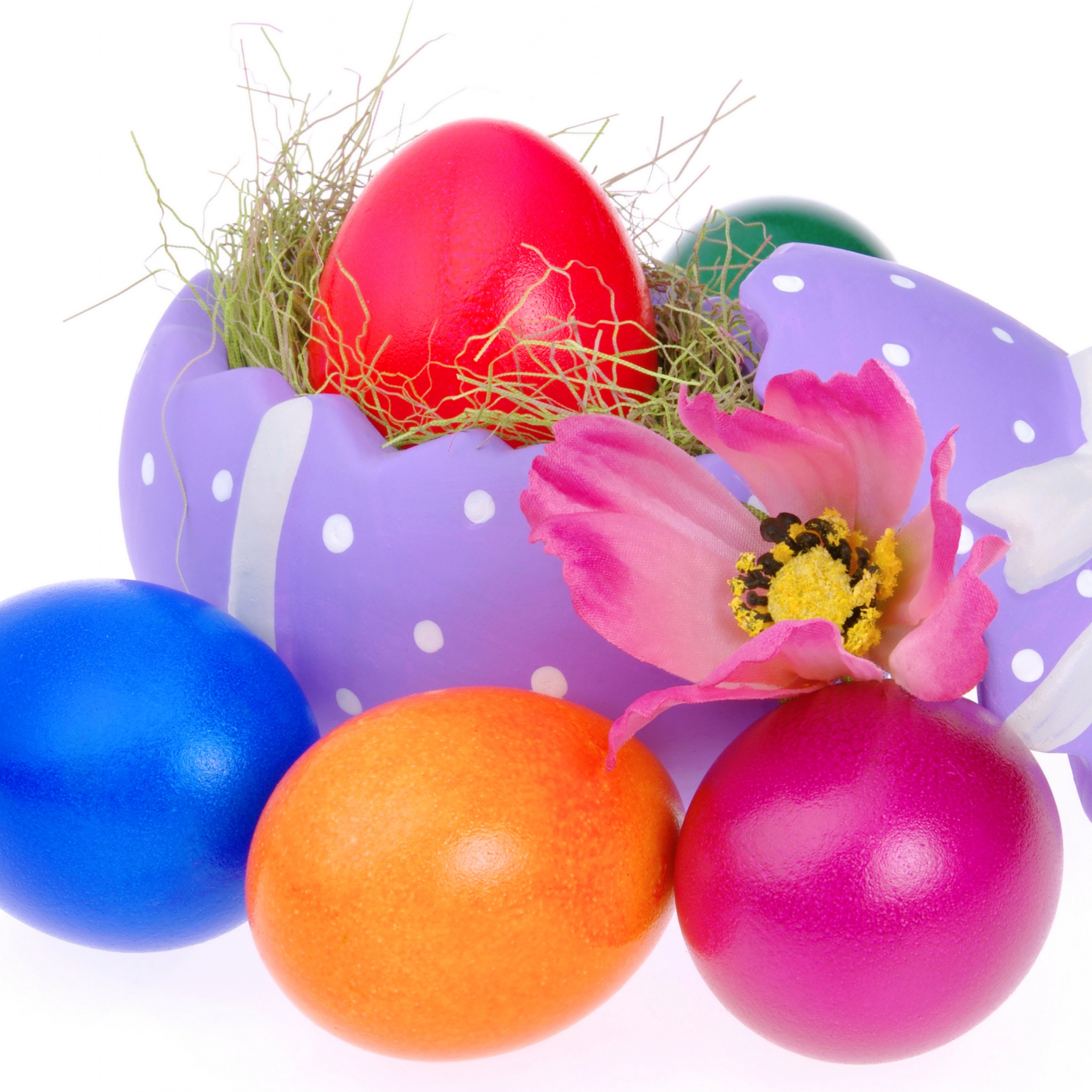 Colorful Easter Eggs And Decoration