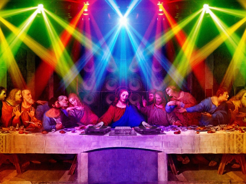 Colorful Funny Djs Last Rainbows Jesus Christ Scenes Sacreligious