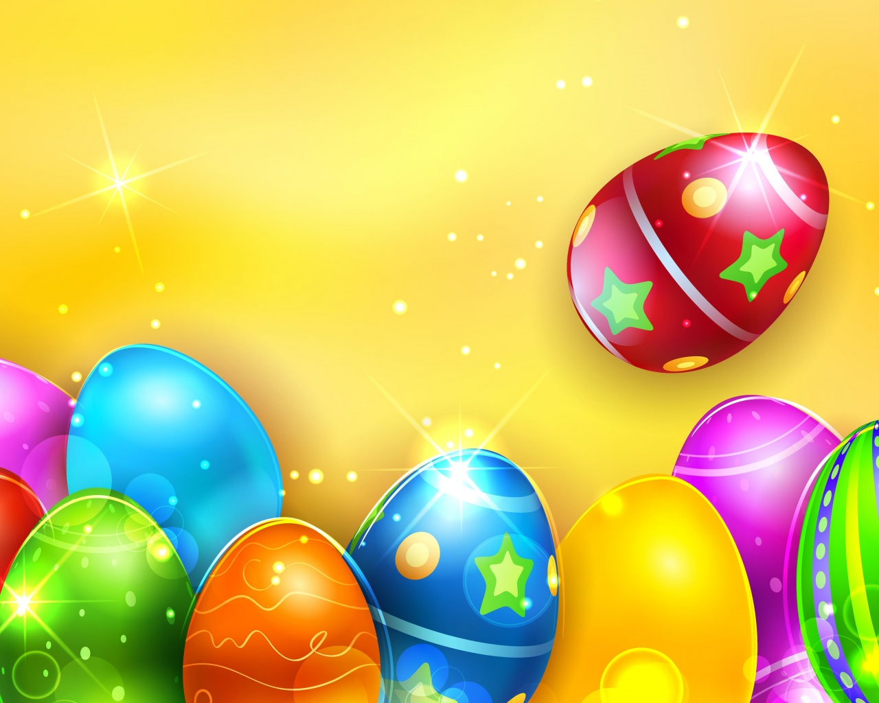 Colorful Shiny Easter Eggs