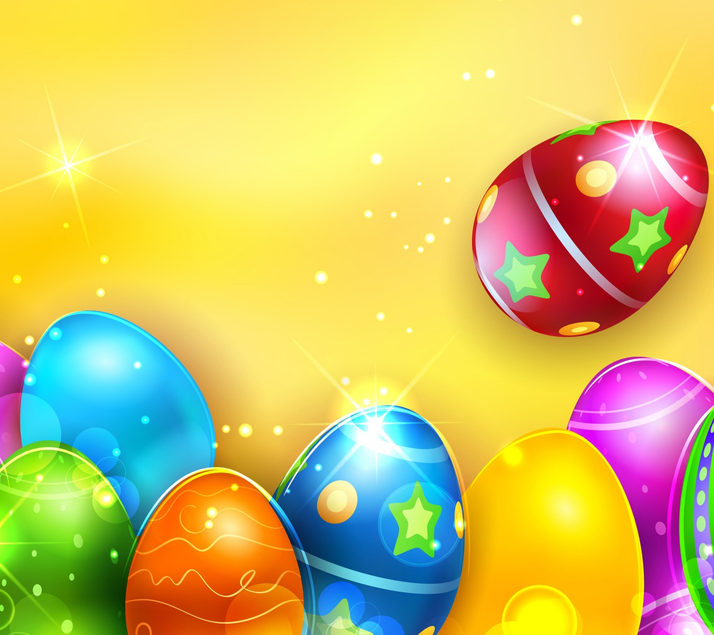 Colorful Shiny Easter Eggs