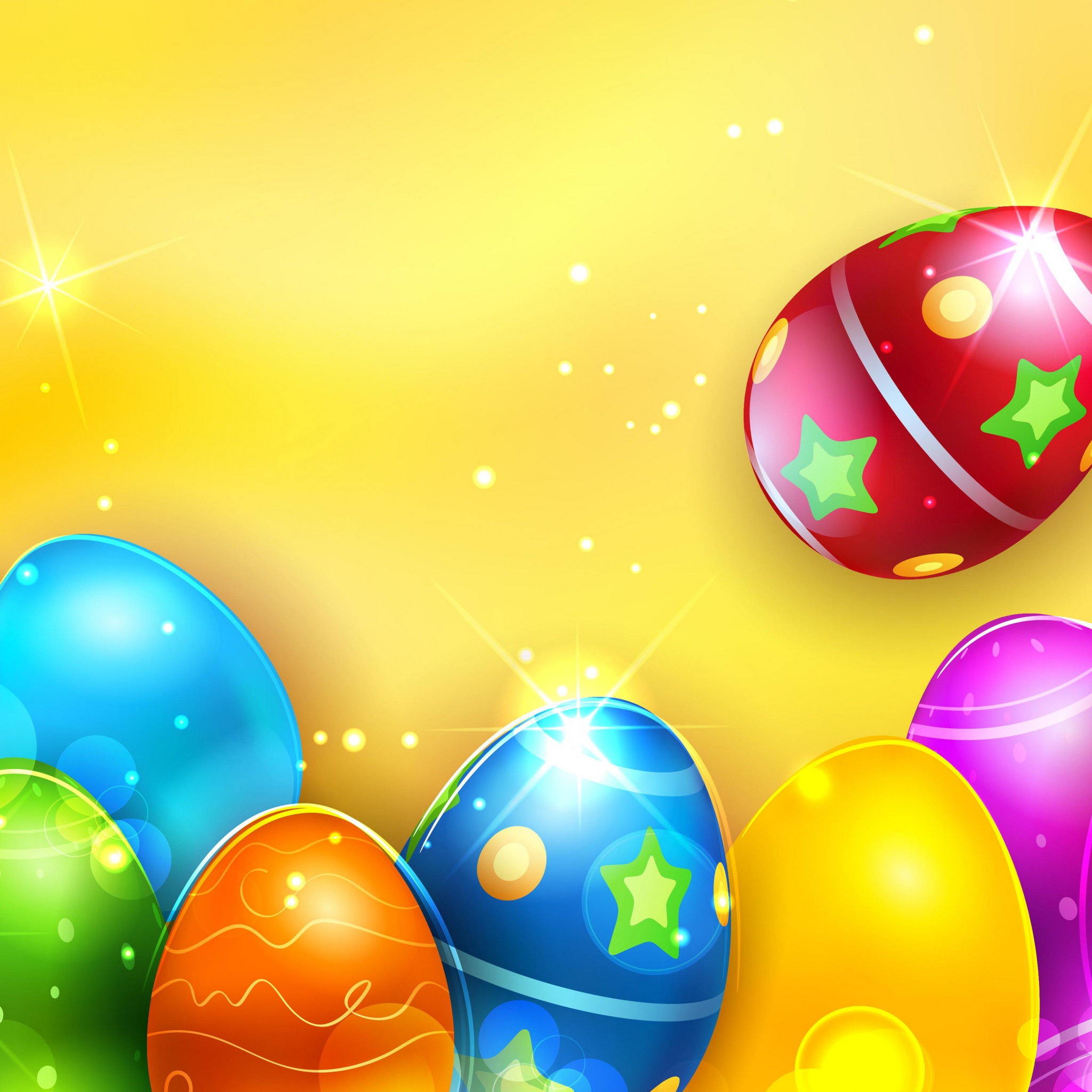 Colorful Shiny Easter Eggs