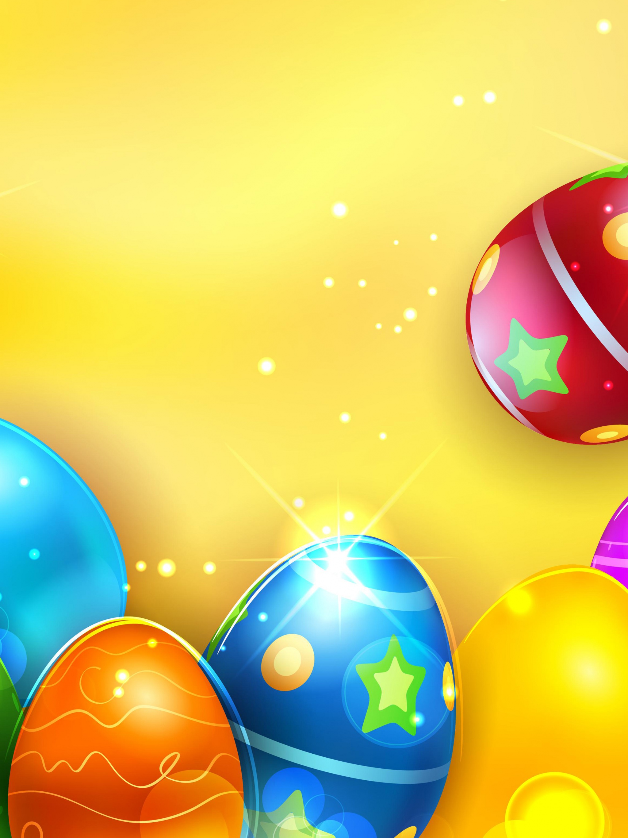 Colorful Shiny Easter Eggs