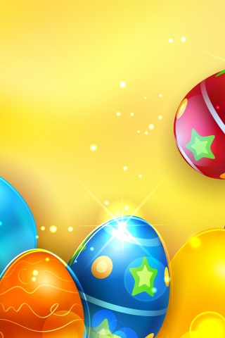 Colorful Shiny Easter Eggs