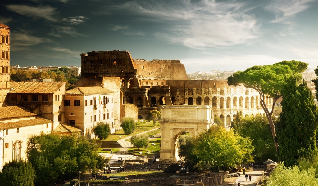 Colosseum Arch Of Constantine Rome Italy