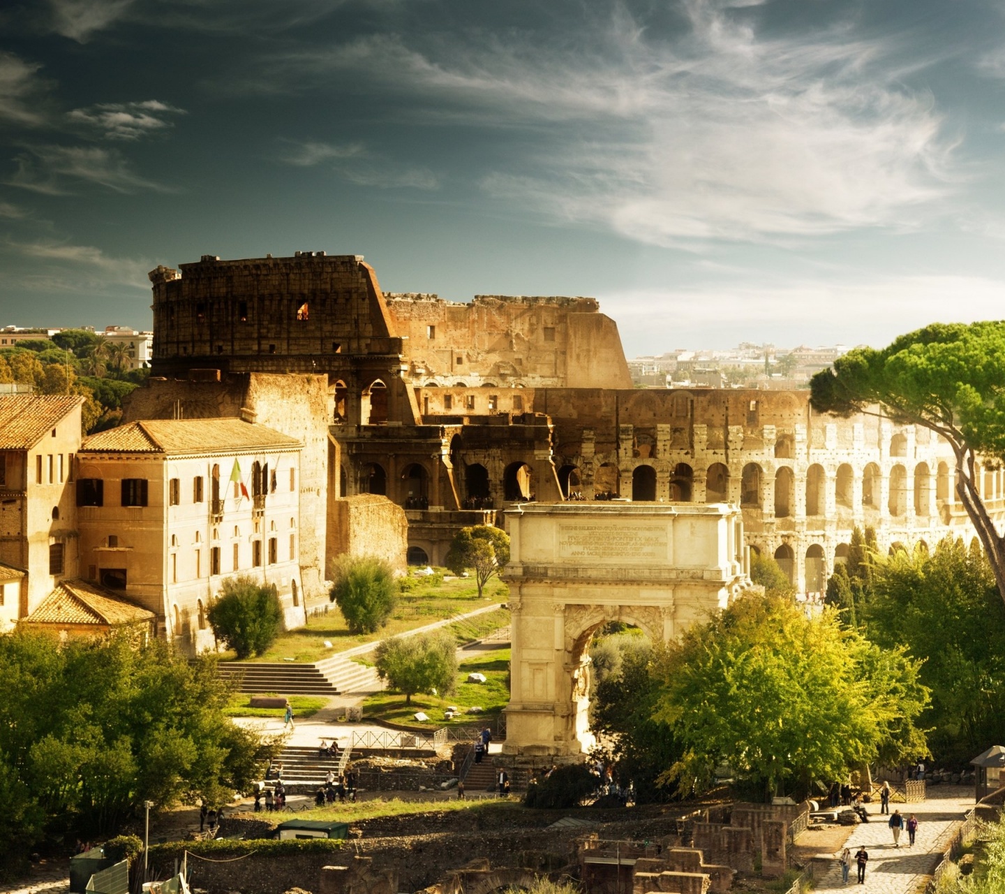 Colosseum Arch Of Constantine Rome Italy