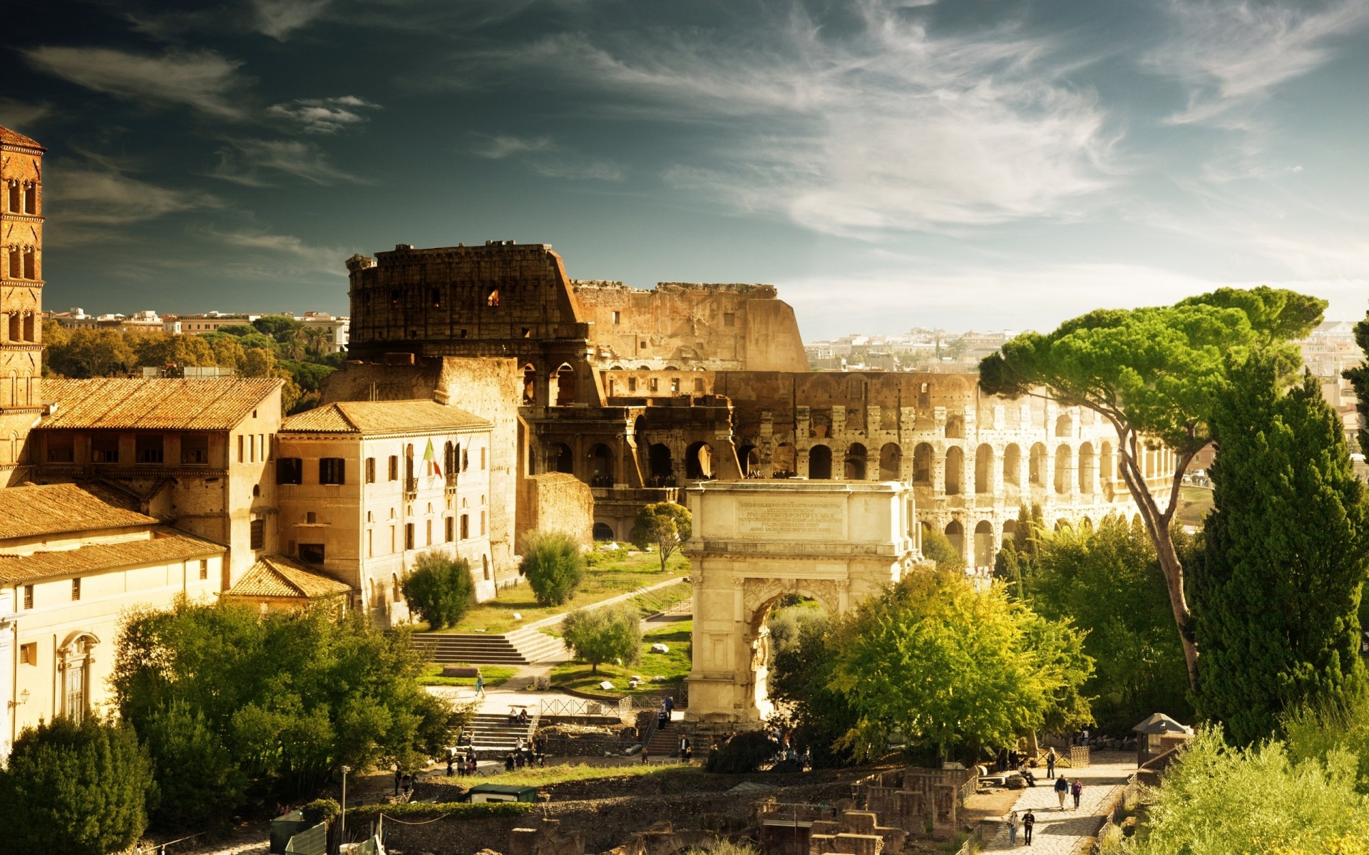 Colosseum Arch Of Constantine Rome Italy