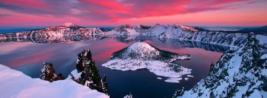 Crater Lake In Winter