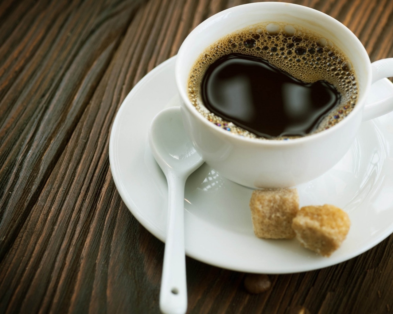 Cup Of Coffee And Sugar Cubes