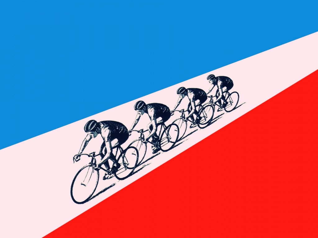 Cyclists Racing