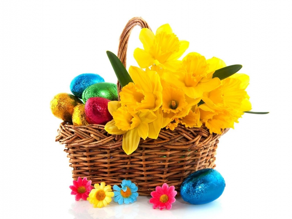 Daffodils Flower Basket Eggs Wrap