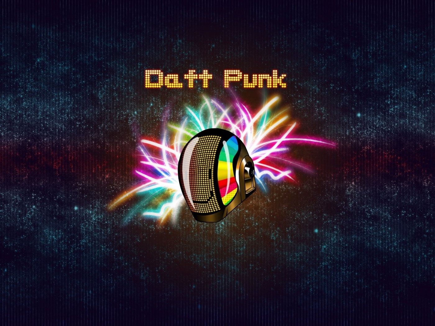 Daft Punk Helmet Background Rays Smile