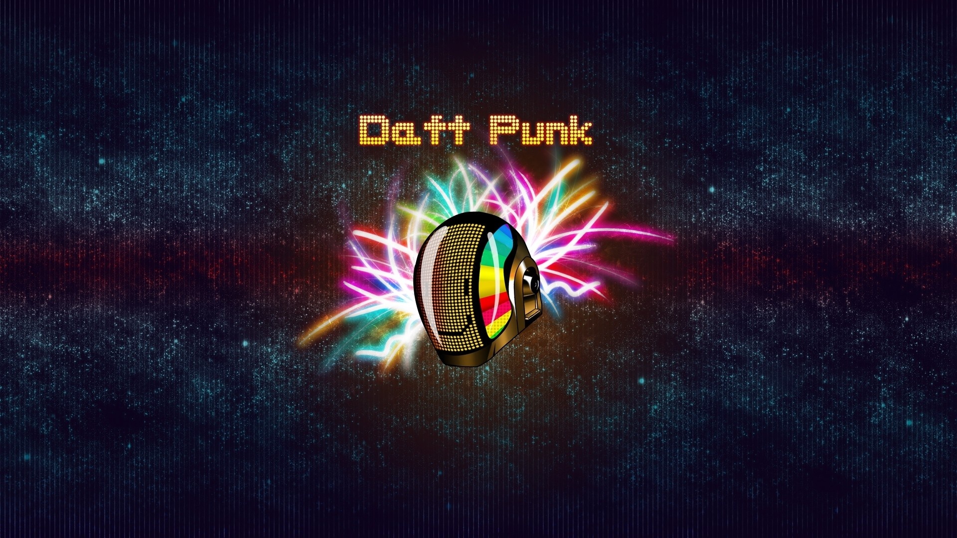 Daft Punk Helmet Background Rays Smile