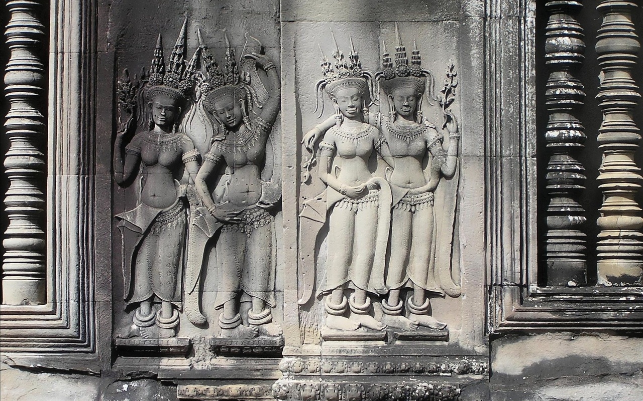 Devatas Stone Carvings Angkor Wat Siem Reap Cambodia