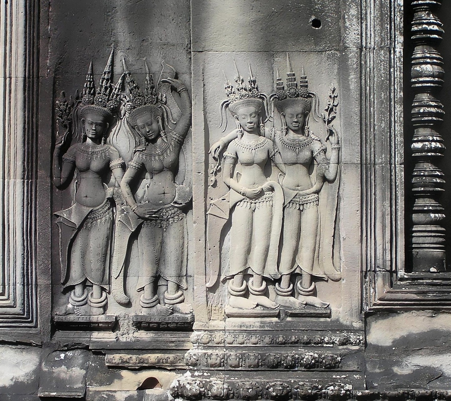 Devatas Stone Carvings Angkor Wat Siem Reap Cambodia