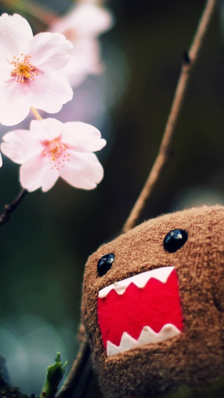 Domo Kun And Tree Blossoms