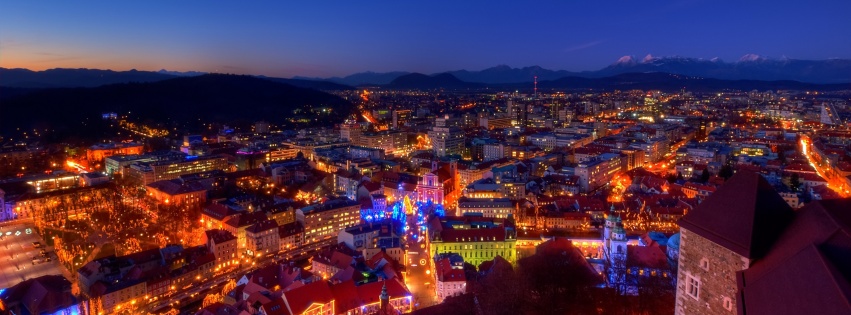 Dusk Evening Lights House Castle Mountain Alps Christmas Slovenia