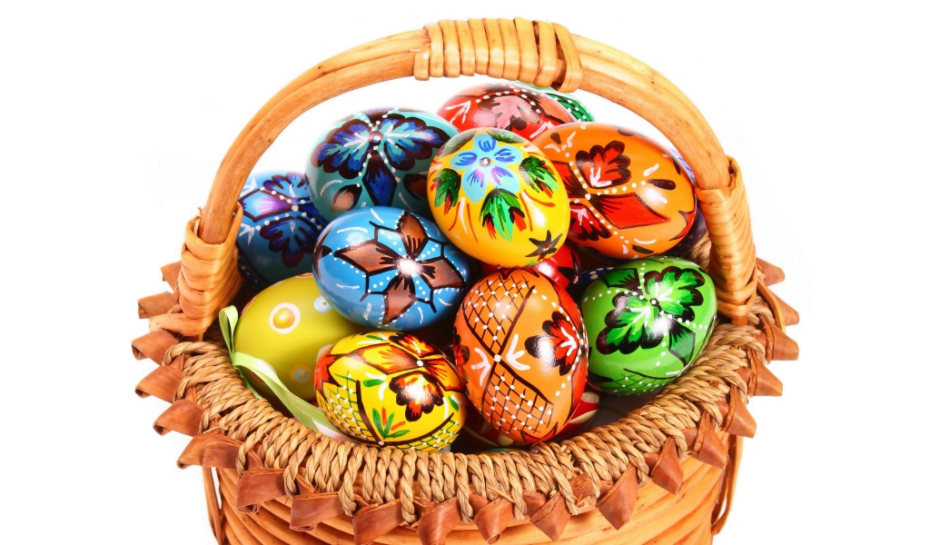 Easter Basket Of Eggs