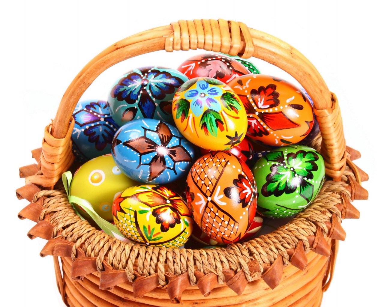 Easter Basket Of Eggs