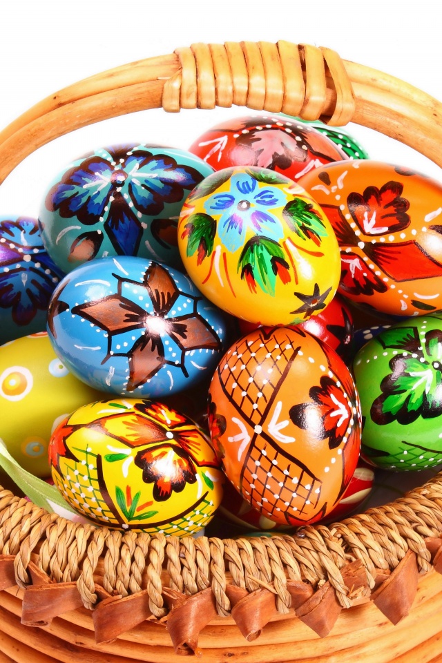 Easter Basket Of Eggs