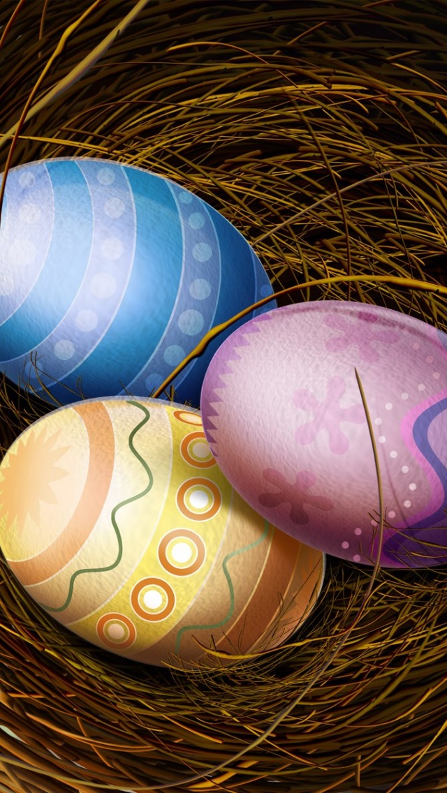 Easter Eggs In A Nest