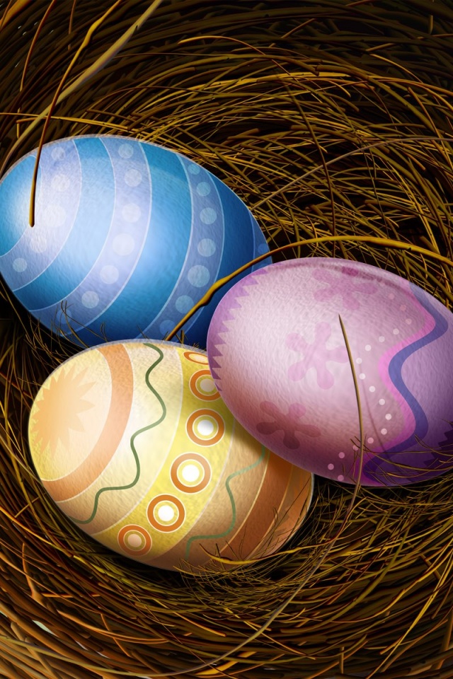 Easter Eggs In A Nest