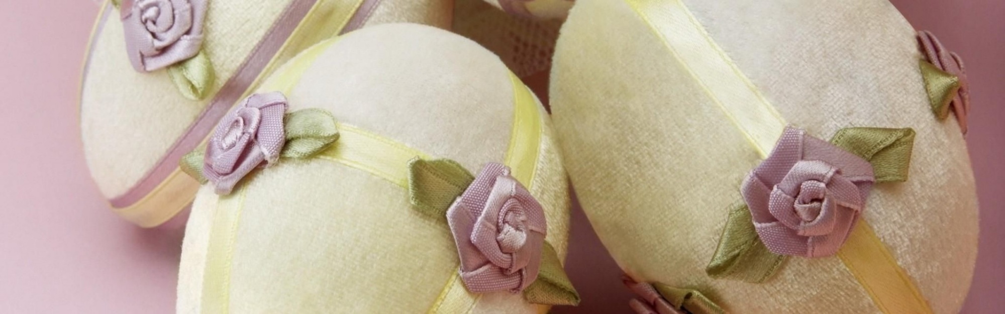 Easter Holiday Eggs Decorated Flowers Close Up