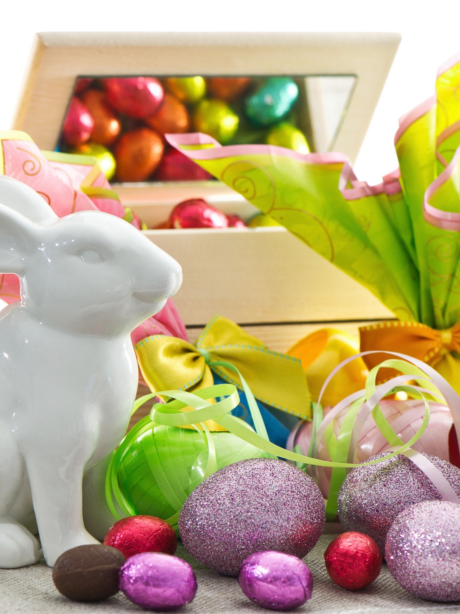 Easter With Bunny Decor And Eggs