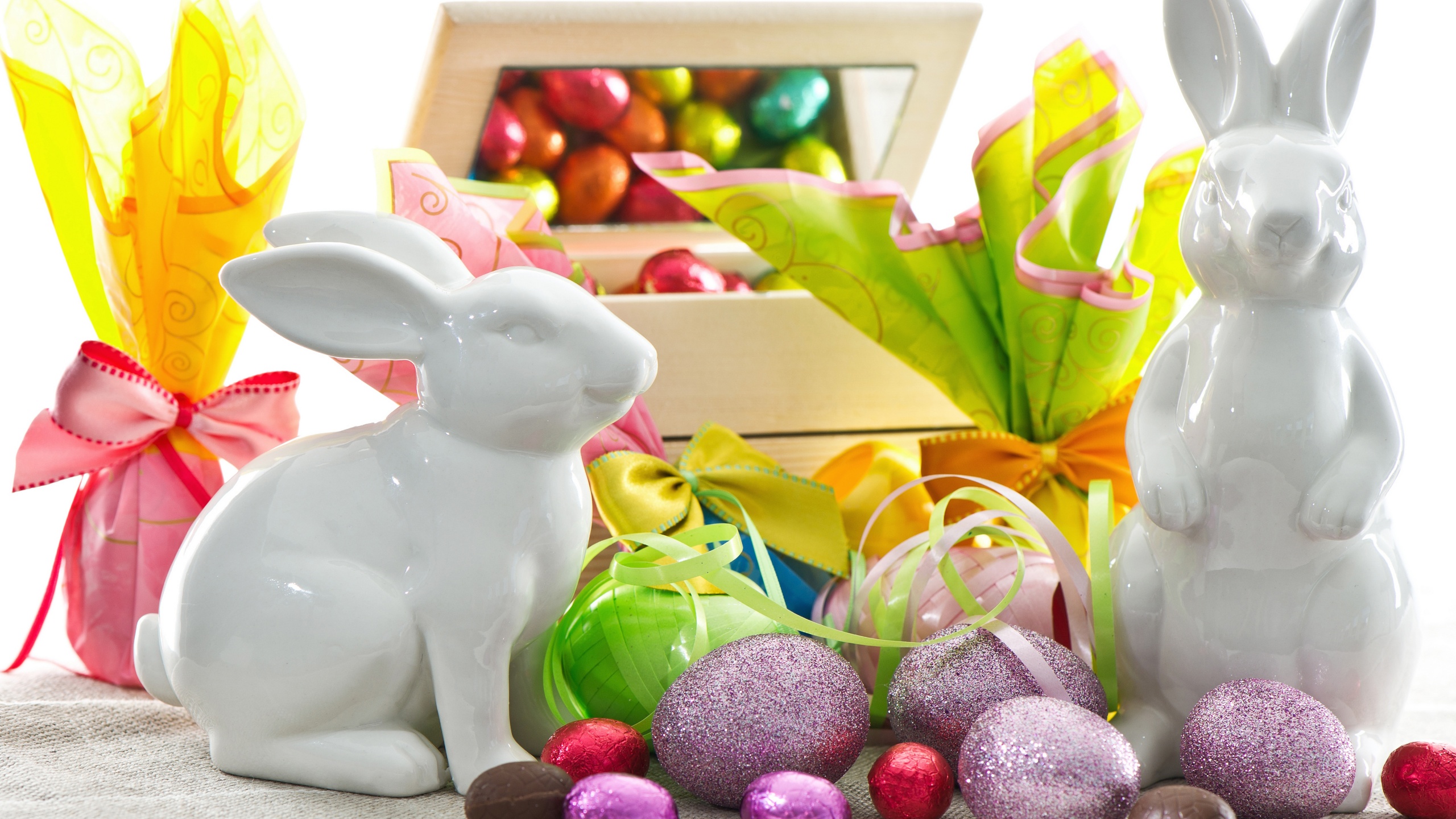 Easter With Bunny Decor And Eggs