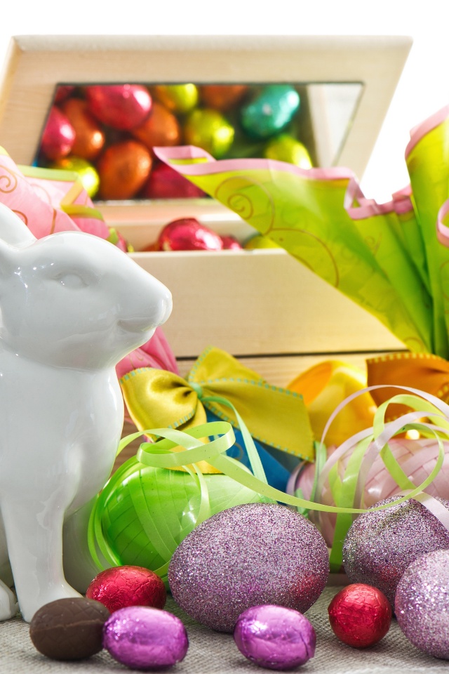 Easter With Bunny Decor And Eggs