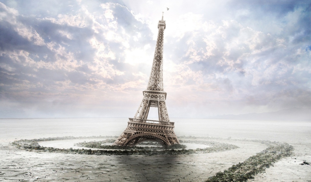 Eiffel Tower Clouds Crack Quagmire Swamp