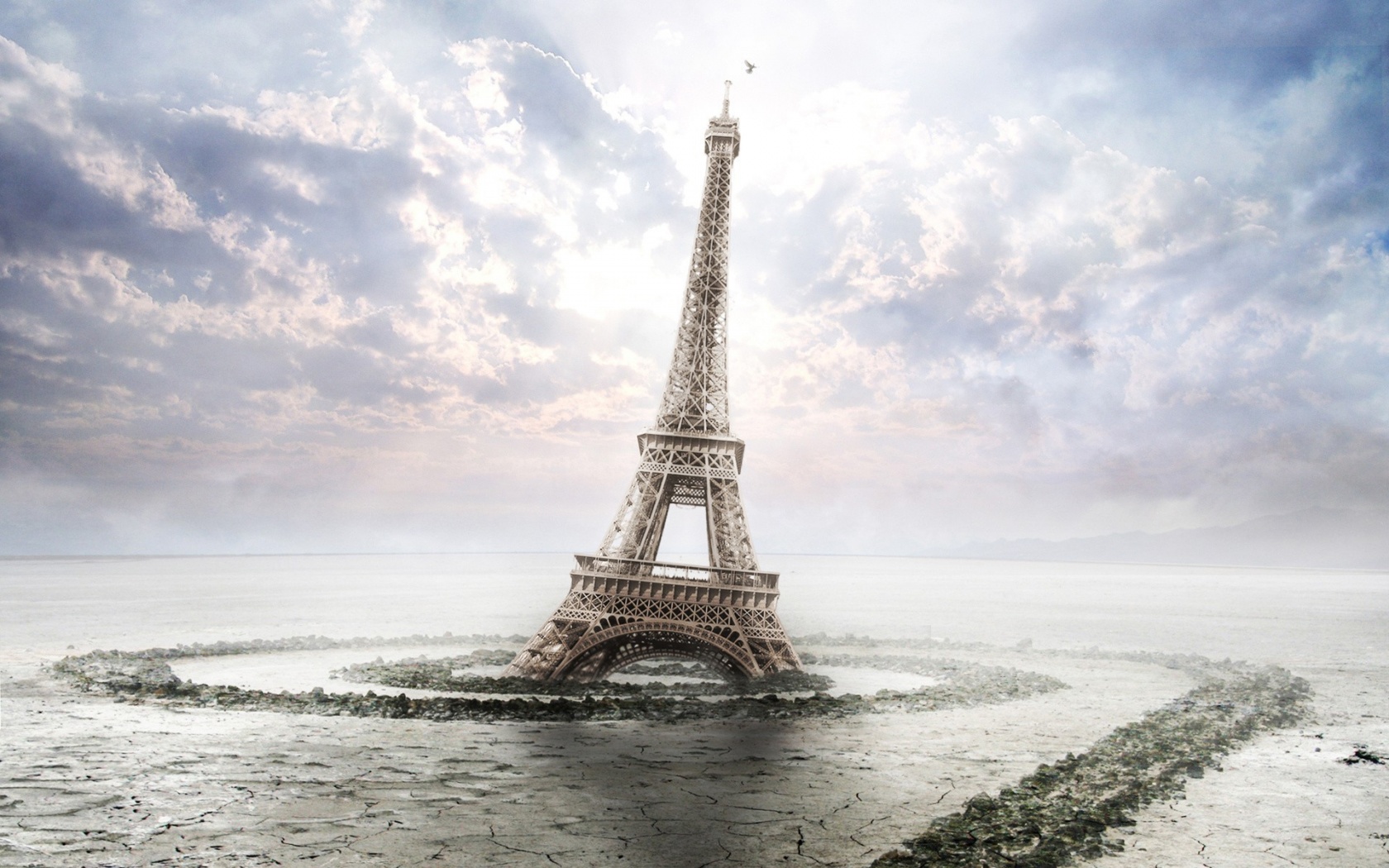 Eiffel Tower Clouds Crack Quagmire Swamp