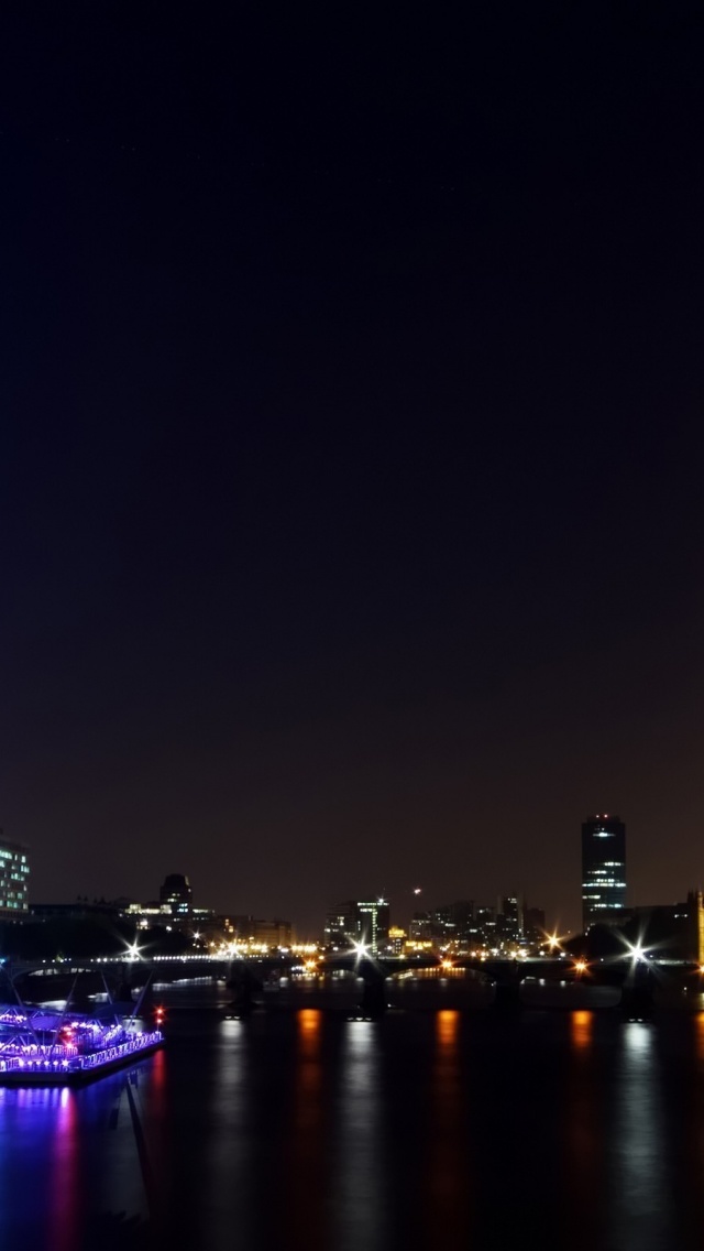 Eye Night Lights Ferris Wheel London England Great Britain Building River Thames Uk City Landscape