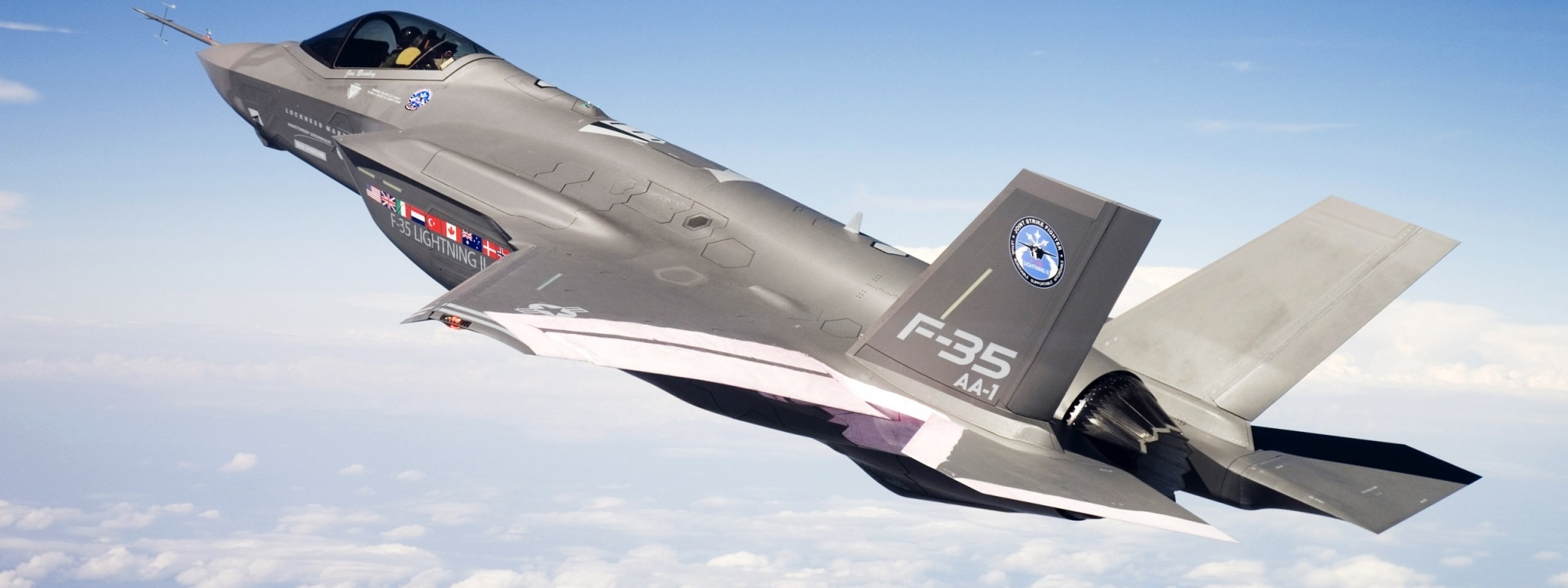 F 35 Fighter In Blue Sky